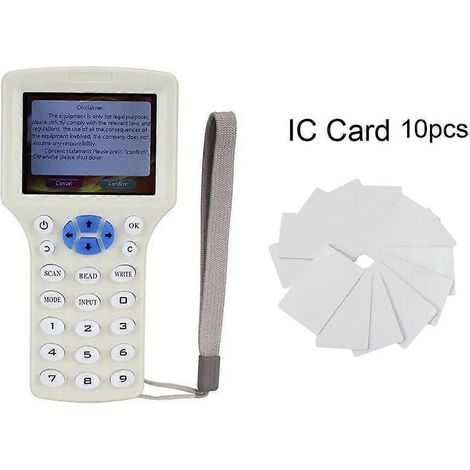 Lecteur/graveur de cartes à puce RFID 125 kHz NFC 13,56 MHz, duplicateur/programmeur multifréquence 13,56 MHz, 10 cartes à puce (1/5)