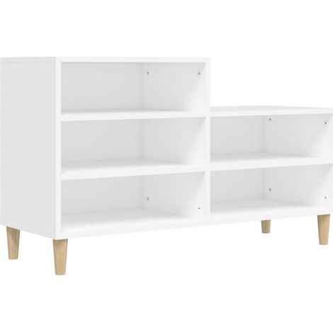 Meuble à chaussures blanc, 102x36x60 cm, en bois composite. (1/5)