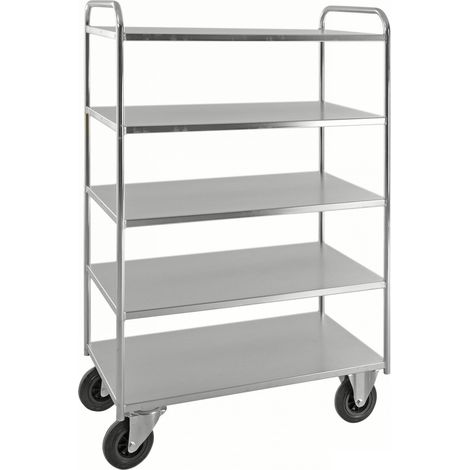 Kongamek Etagenwagen voll verschweisst 1470mm hoch mit 5 Böden verzinkt ohne Bremse