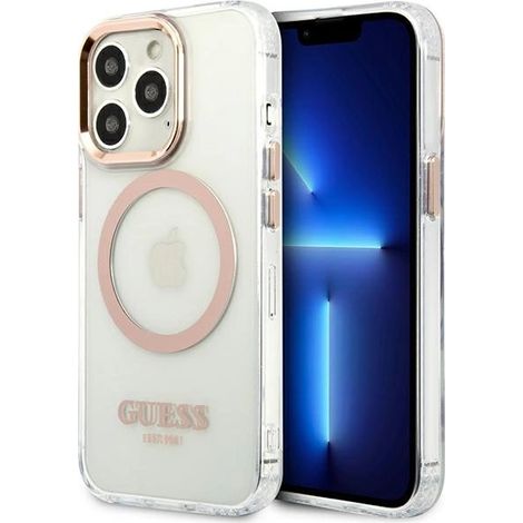 Guess GUHMP13XHTRMD iPhone 13 Pro Max 6,7 Zoll Gold/Gold Hartschalenetui mit Metallrahmen und MagSafe-Funktion (1/5)