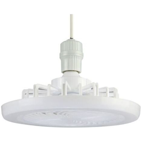 ALLIANDISPetit ventilateur de plafond silencieux E27, avec LED, température de couleur réglable, intensité variable, vitesses de lampe 1 h/2 h/4 h, minuterie, télécommande, pour bureau, salle à manger (1/5)