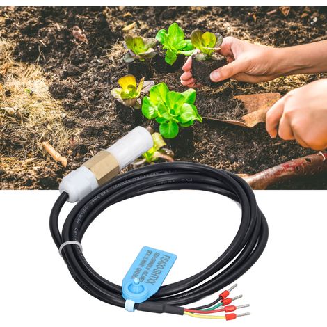 Sonde de capteur numérique de température et d'humidité du sol FS400-SHT4X : Boîtier en cuivre et plastique, haute précision, faible consommation d'énergie, sortie I²C, CC 3,3 V. (1/5)
