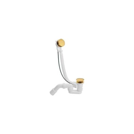 Vidage baignoire 65cm avec siphon haut débit orientable – Clapet recouvrant en métal – Bouchon de dégorgement amovible (1/4)