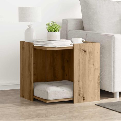 vidaXL Cat Litter Box Enclosure Artisian Oak 53x53x51 cm Engineered Wood