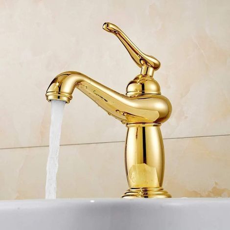Vintage Industrial Sink Brass Mixer Taps Rotary Switch, Cold & Hot Water Available, Ceramic Valve, Basin Faucet/Height 170 (1/4)