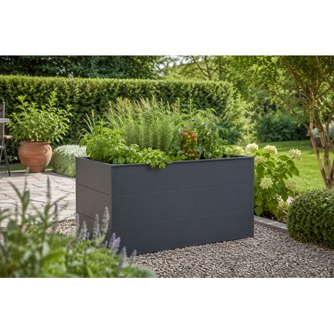 KGT Hochbeet UrbanGrow L ECO-Line 149x74 cm Stahl anthrazit-grau (1/5)