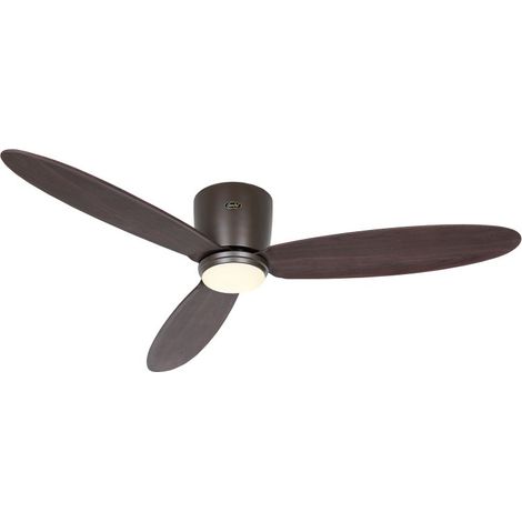 Ventilateur de plafond ECO PLANO II 132, Bronze noyer, Wi-Fi avec éclairage