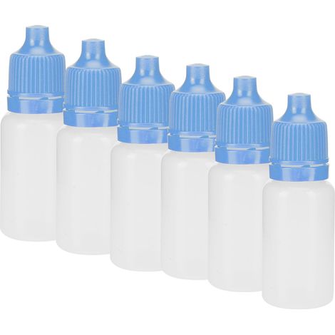 Lot de 50 flacons compte-gouttes vides de 5 ml pour liquides oculaires, souples et munis de bouchons (bleus). (1/5)