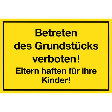 Conmetall Hinweisschild Betreten des Grundstücks verboten 25 x 15 cm