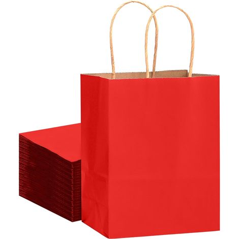 Sac Kraft - Lot de 16 - Papier Épais - Avec Poignées - Pour Cadeau Et Fête - 33 x 26 x 13 cm (1/5)
