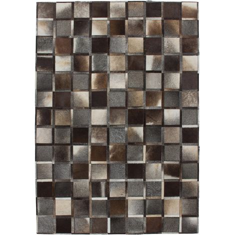Tappeto in pelle patchwork Eclipse 400 grigio (1/4)