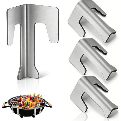 Lot de 4 Entretoises Universelles en Acier Inoxydable pour Barbecue Sphérique, Brasero ou Tonneau à Feu – Réglables et Résistantes à la Chaleur (1/4)
