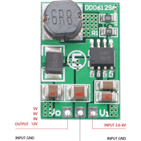 DC-DC-Aufwärtswandler DD0612SA-12V 12V/3A mit Spannungsregelung 3V, 3,3V, 3,7V und 5V auf 12V. (1/5)