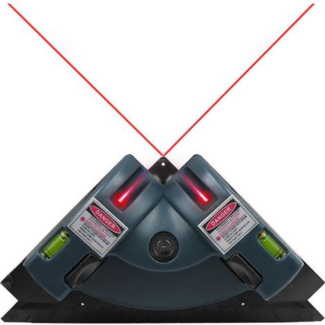 Niveau laser à projection à angle droit, boîtier plastique intégré, niveau laser infrarouge à ligne horizontale et verticale, niveau de carrelage, mesureur d'angle laser, bleu (1/5)