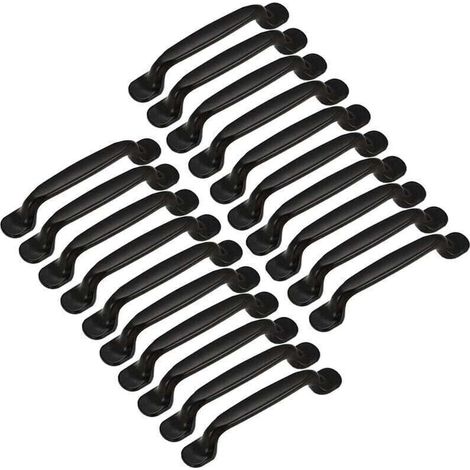 20 maniglie per mobili da cucina, cassetti e camera da letto, interasse fori 128 mm, alluminio nero - Crezuo (1/4)