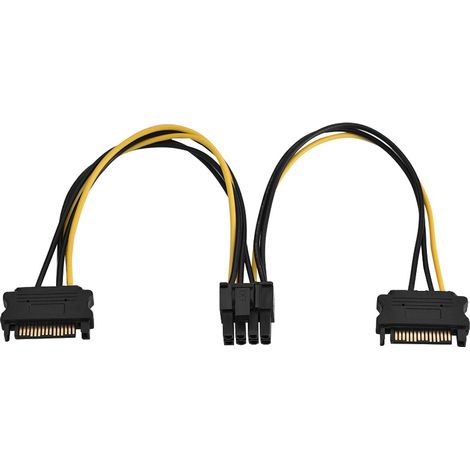 15-poliges SATA-Stecker-auf-8-poliges-PCI-E-Buchsen-Stromadapterkabel, 0,2 m (1/5)
