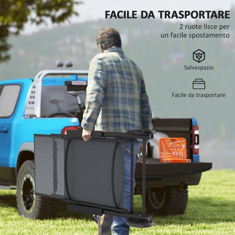 Graue Sonnenliege – 5 Liegepositionen – Zusammenklappbar und komfortabel – Für Garten und Strand