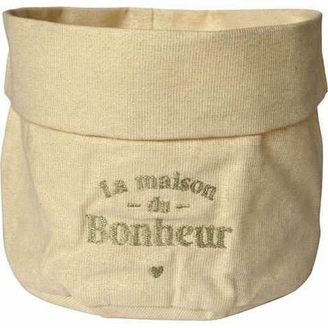 Petite corbeille à pain pailletée brodée la maison du bonheur (1/2)