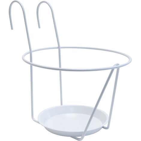 Porte pot soucoupe crochet blanc 25 cm (1/3)