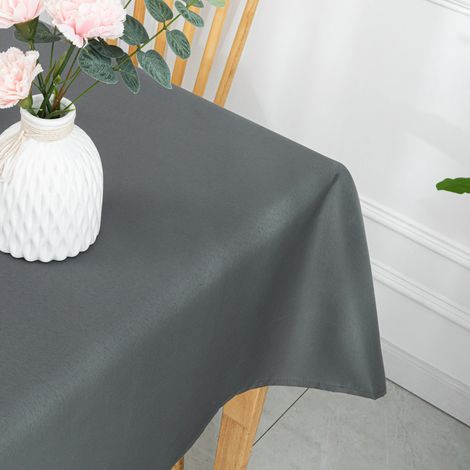 Nappe rectangulaire enduite et anti tache Gris clair 145x240 cm