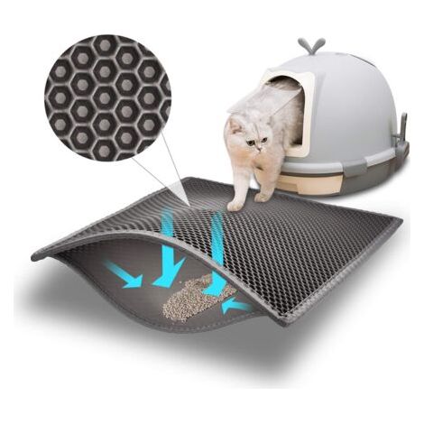 Tapis Litière Chat Bac à Litière pour Chats, Imperméable Non Toxique EVA,Double Couche en Nid d'abeille Design (1/5)