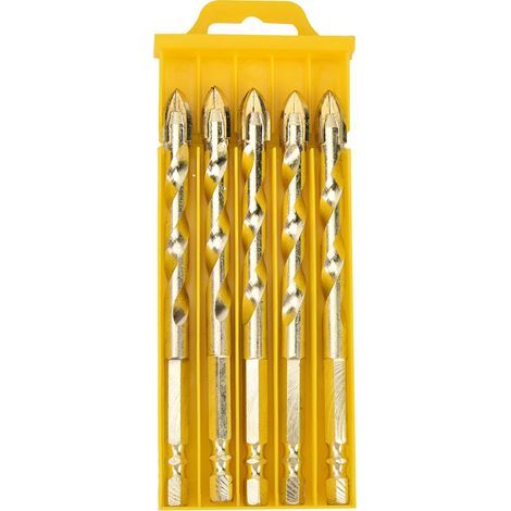 Triangular Drill Bit Cemented Carbide Made Drill Bit with Hex Adapter(5 Pcs 10mm) (1/5)