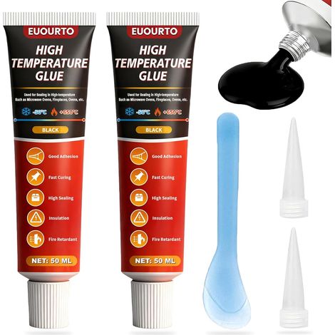 Colle Haute Temperature, Colle Refractaire, Noir Silicone pour Four (1/5)