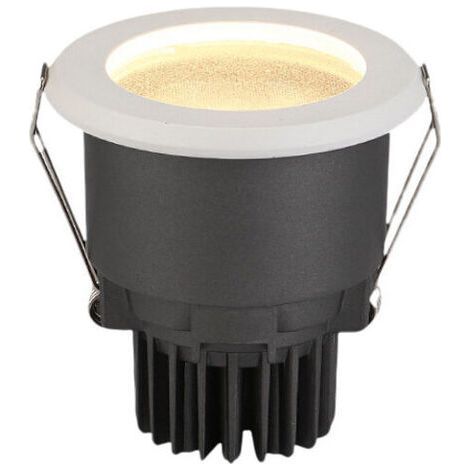 LED Recessed Spotlight IP44 Waterproof 7W Φ75mm Open Hole Flat Ceiling Light Warm White 3000K (1/5)