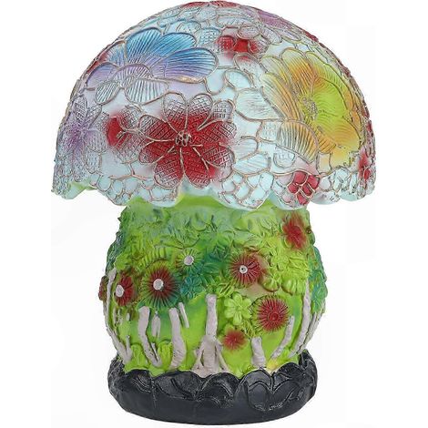 Dekorative Pilz-Tischlampe mit Blume und Schnecke, ideal für Schreibtisch oder Nachttisch (1/5)