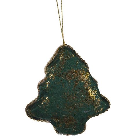 Decorazione natalizia, ciondolo in velluto, albero di Natale, 10 cm (1/3)