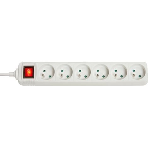 6 WAY MAINS GANG SOCKT WITH SWITCH