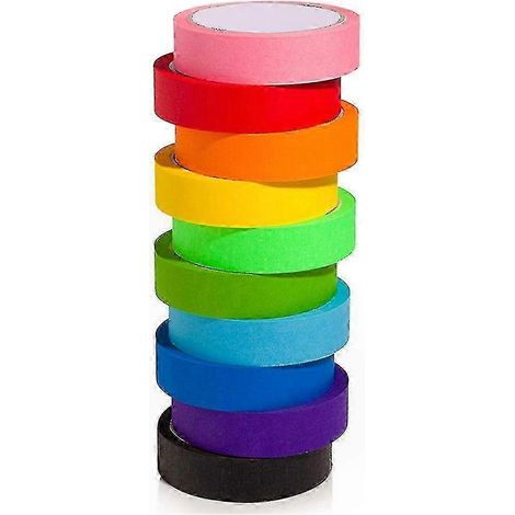 Ruban adhésif décoratif 10 rouleaux multicolores, 20m par rouleau, déchirable à la main pour loisirs créatifs et décoration intérieure, washi tape assorti (1/5)