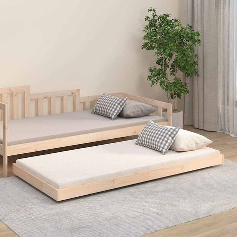 Lit simple pour adulte Moderne - Cadre de lit - 90x190 cm Bois de pin massif BV386905 - BonneVie (1/5)
