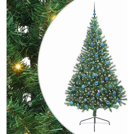 Sapin de Noël  Arbre de Noël artificiel pré-éclairé Vert 240 cm PVC (1/5)