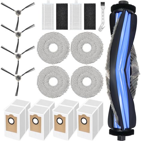 16 Pièces Accessoires pour Lefant M3 Gen2 /M3/M3 Max/ M3 Ultra aspirateur rechange,1 brosse principale,4 serpillières,4 sacs à poussière,2 filtres,4 brosses latérales (1/5)