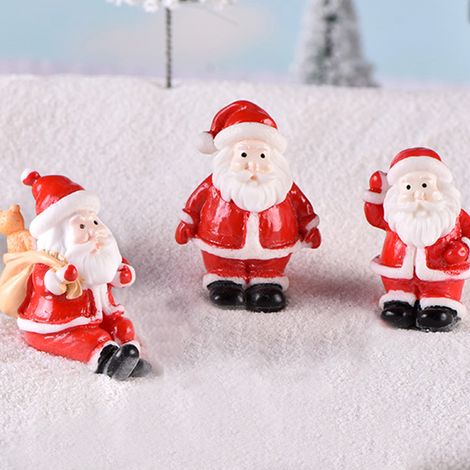 12 figurines de Noël miniatures Père Noël, décoration de table en résine, accessoires de jardinage, cadeaux de Noël pour enfants et amis (1/5)