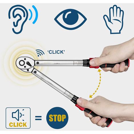 Clé dynamométrique 3/8" 5–60 Nm avec barre d’extension 296 mm – Set pour vélo, moto et automobile, idéal pour bougies d’allumage