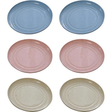 Lot de 6 soucoupes multifonctionnelles en paille de blé, créatives et simples, pour restaurant ou boutique.