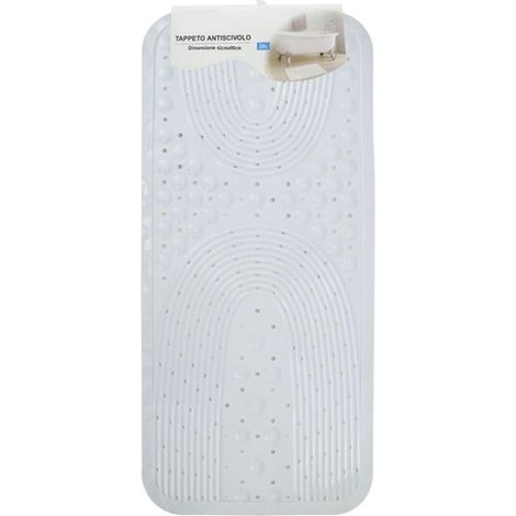 Cleafe - Tappeto Antiscivolo Per Vasca Da Bagno Doccia Bianco 42x90 Cm Rettangolare 87553 - (1/2)