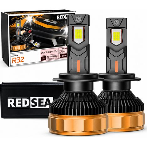 Ampoules LED H11 pour Phares de Voiture REDSEA, Paire, 300 W 30000 lm, Noir et Doré (1/5)