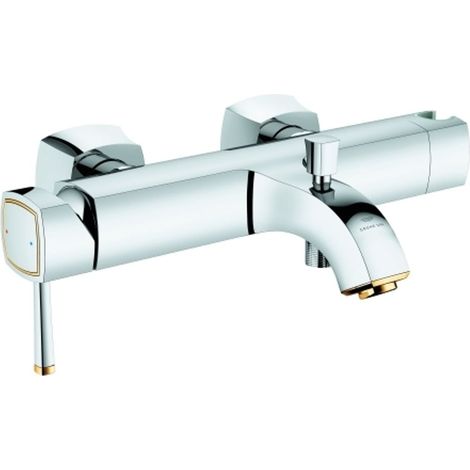 GROHE Miscelatore monocomando per vasca Grandera 24374 montaggio a parete cromo/oro, 24374IG0