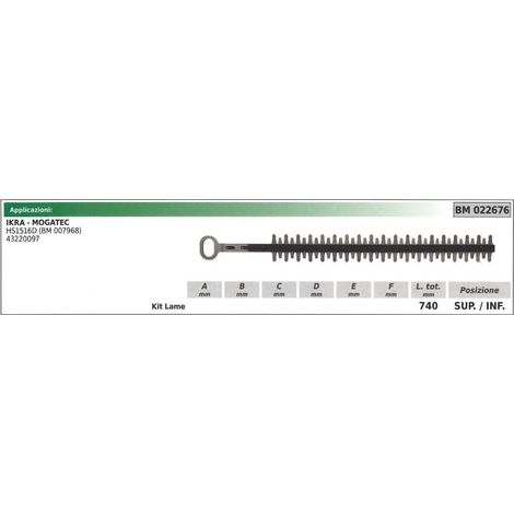 Kit de lames supérieures / inférieures IKRA pour taille-haie HS1516D 022676
