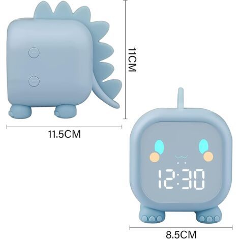 Sveglia LED per Bambini, Dinosauri con 2 Allarmi Regolabili, Timer e Luce Notturna, Ricarica USB (1/4)