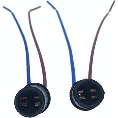 Ampoule de tableau de bord automobile, douille T10, support de lampe rond 12961, douille en caoutchouc, ampoule T10 avec fiche métallique -- JB1964-2P