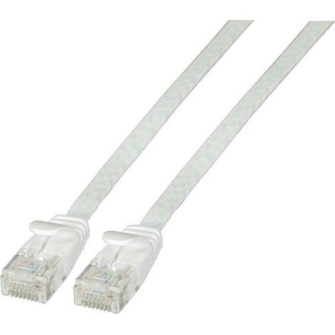 EFB Elektronik K8107WS.2 RJ45 Câble réseau, câble patch CAT 6a U/UTP 2.00 m blanc très flexible, ignifuge, sans halogène, avec cliquet d'encastre D694041 (1/5)