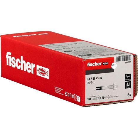 Goujon d’ancrage FAZ II Plus 20x202 -/60 en acier électrozingué/Boite de 5 (1/5)