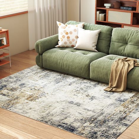 Tapis salon Polyester 230x160cm Gris Motif artistique moderne Lavable Antidérapant Confort doux (1/5)