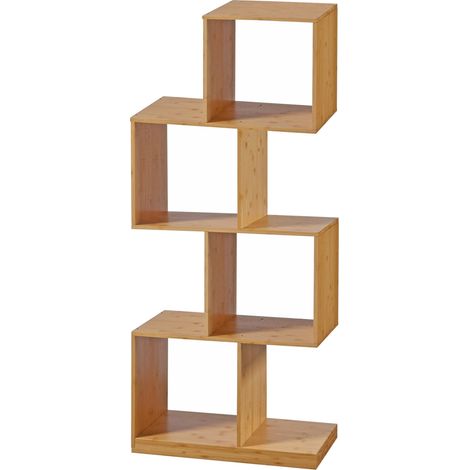 Bibliothèque à 4 niveaux bambou 130 x 55 x 30 cm naturel (1/5)