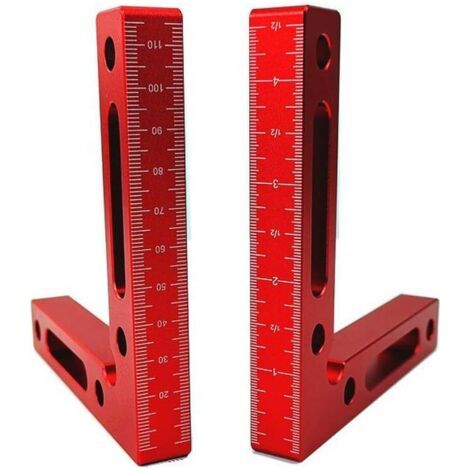 Carrés de positionnement à 90 degrés, règle carrée de positionnement en alliage d'aluminium, outils de bloc de positionnement, pinces à angle droit pour menuisier 4,7" x 4,7" 2 pièce