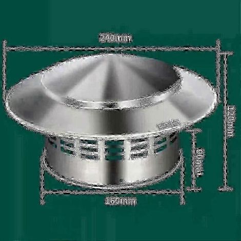 Chapeau de cheminée en acier inoxydable avec protection anti-pluie, compatible avec les tuyaux de poêle de 100 mm